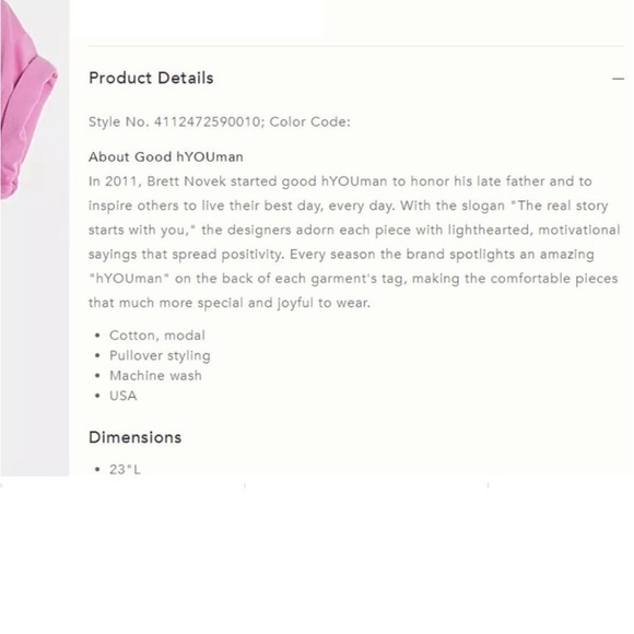 NWT Women’s Anthropologie good hYOUman Pink Ombré T-shirt, size Small - Picture 9 of 9